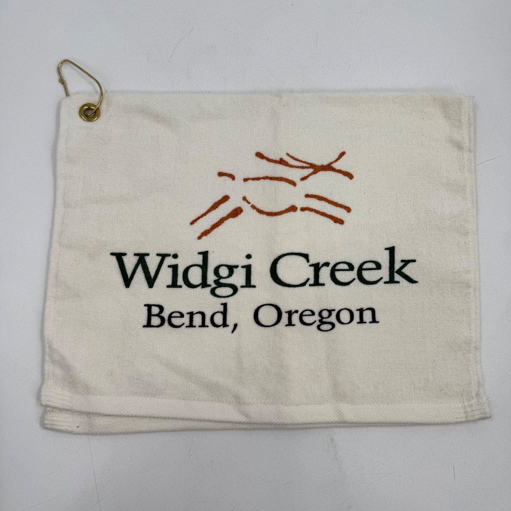 Widgi Creek Bend Oregon Golf Towel White Deer Logo With Clip NWOT